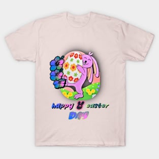 Happy Easter T-Shirt Bunny Rabbit Graphic T-Shirt